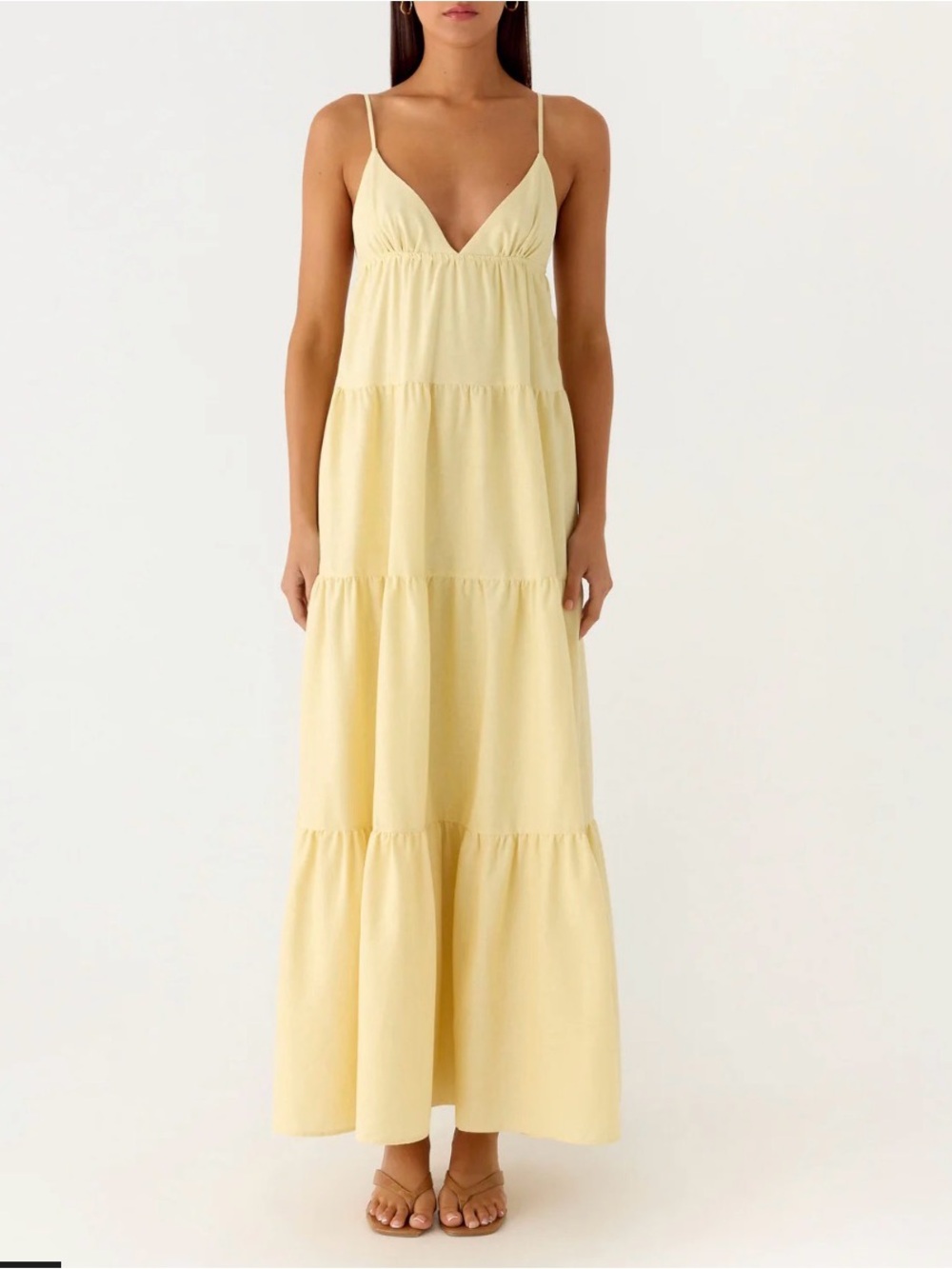 Peppermayo Linen Yellow Maxi Dress